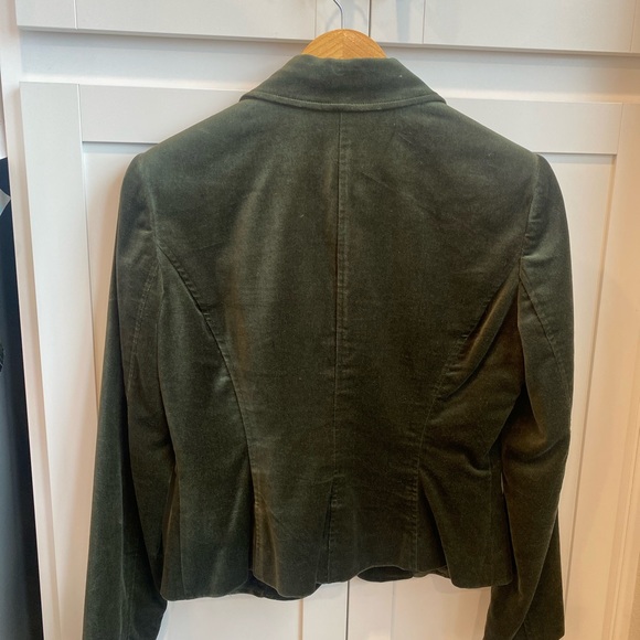 Dark green velvet blazer jacket - Picture 2 of 4